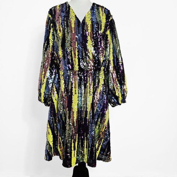 Eloquii Dresses & Skirts - Eloquii Multicolor Sequin Midi Dress